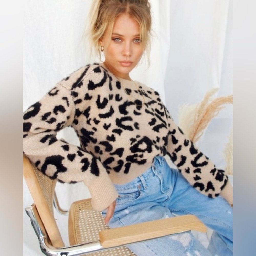 12th Tribe Leopard Print Sweater